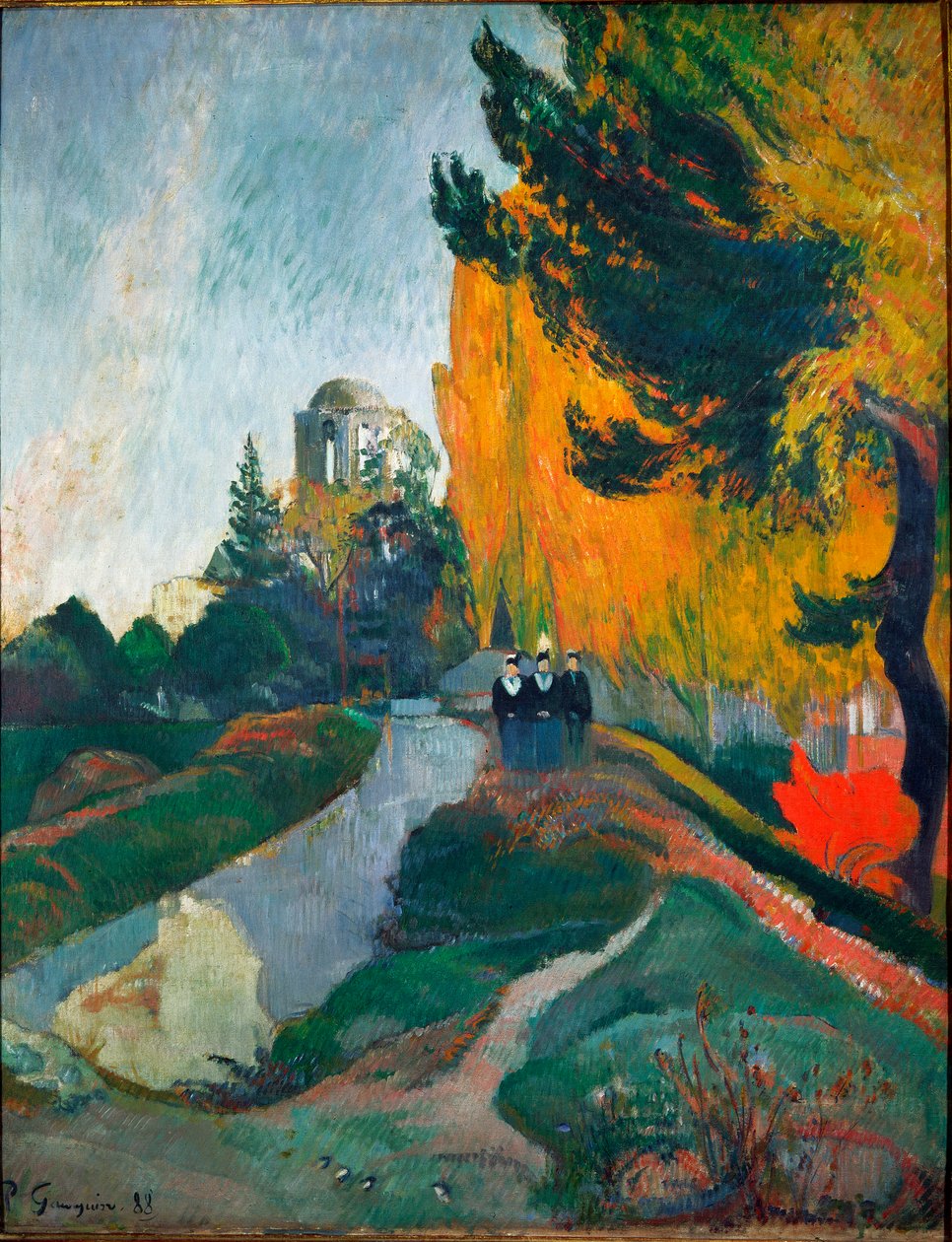 The Alyscamps, detalj (Olje på lerret av Paul Gauguin