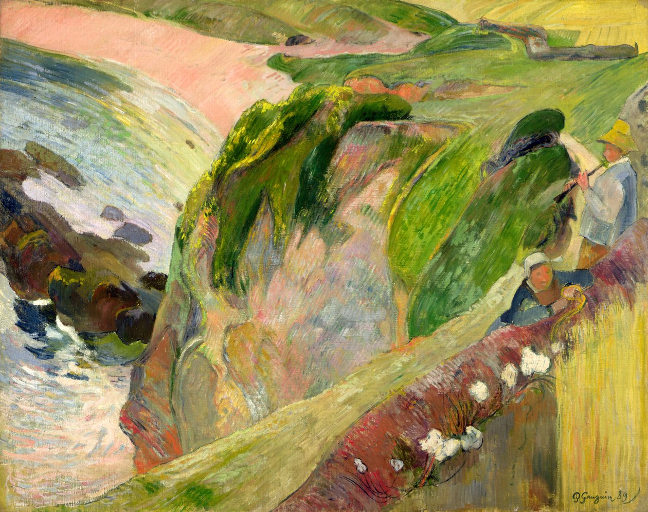 Flageolet-spilleren på klippen av Paul Gauguin