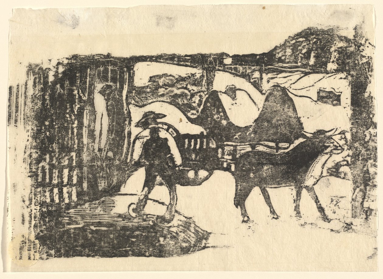 Oksevognen (Le char a boeufs) av Paul Gauguin