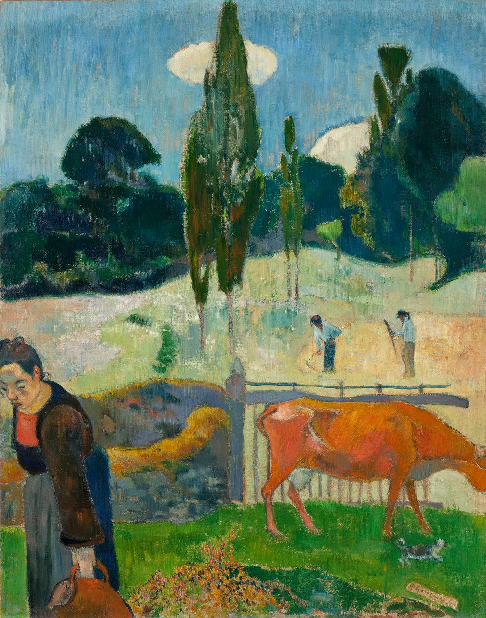 Den røde ku, 1889 av Paul Gauguin