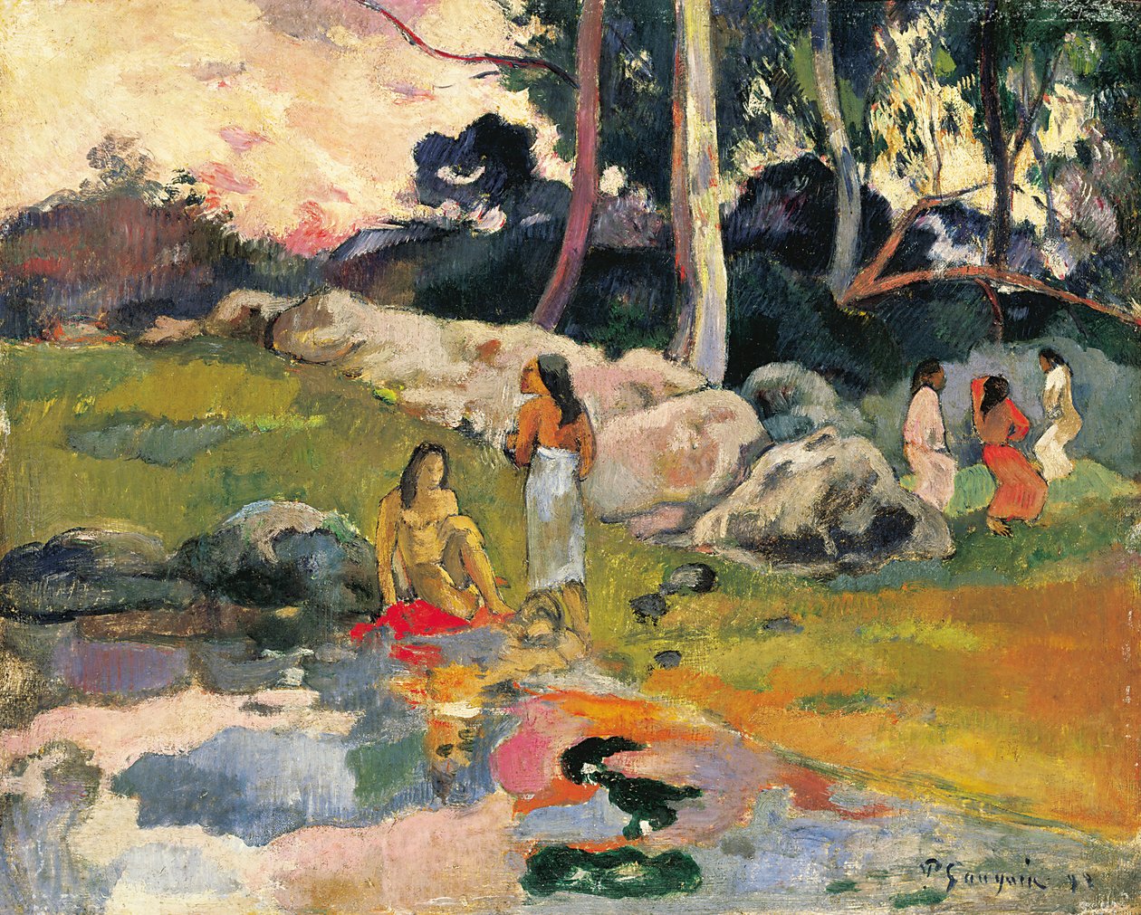 Kvinner ved elvebredden av Paul Gauguin