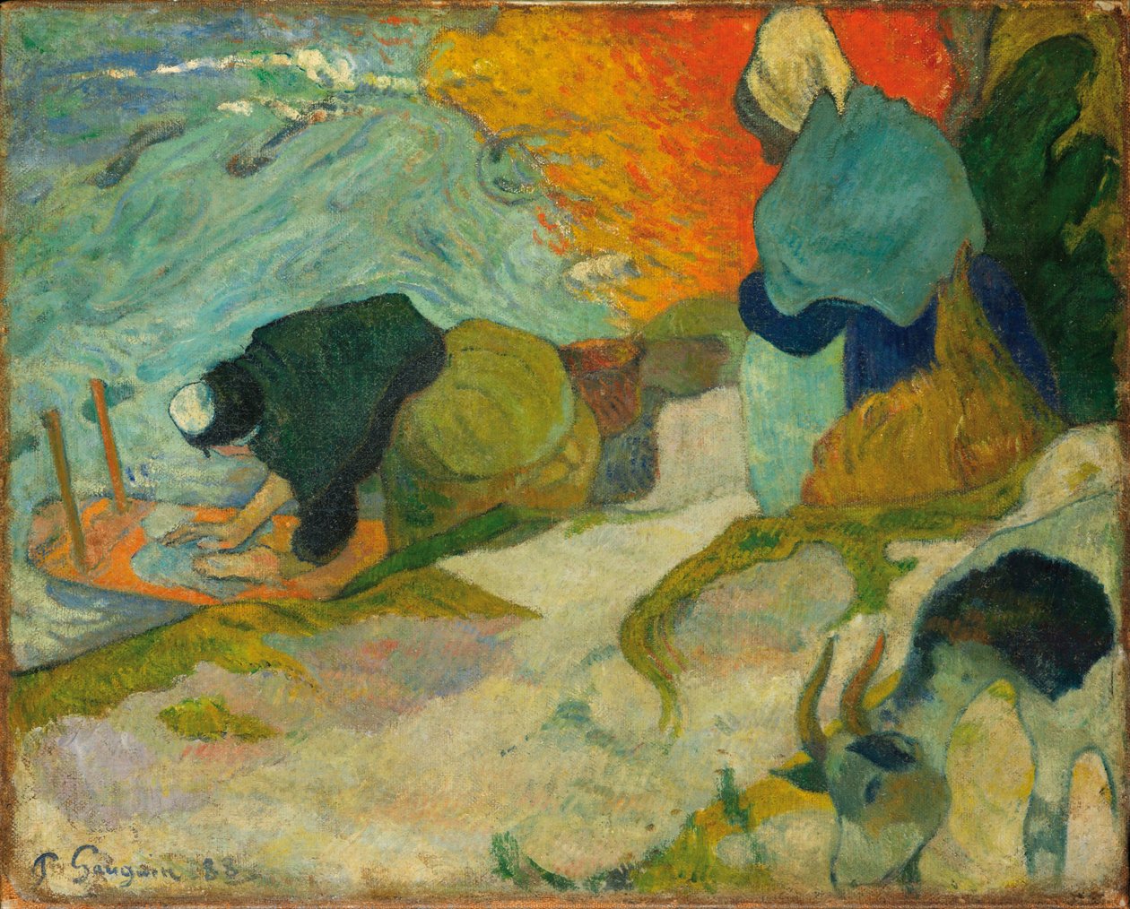 vaskedamer i Arles (Frankrike) av Paul Gauguin