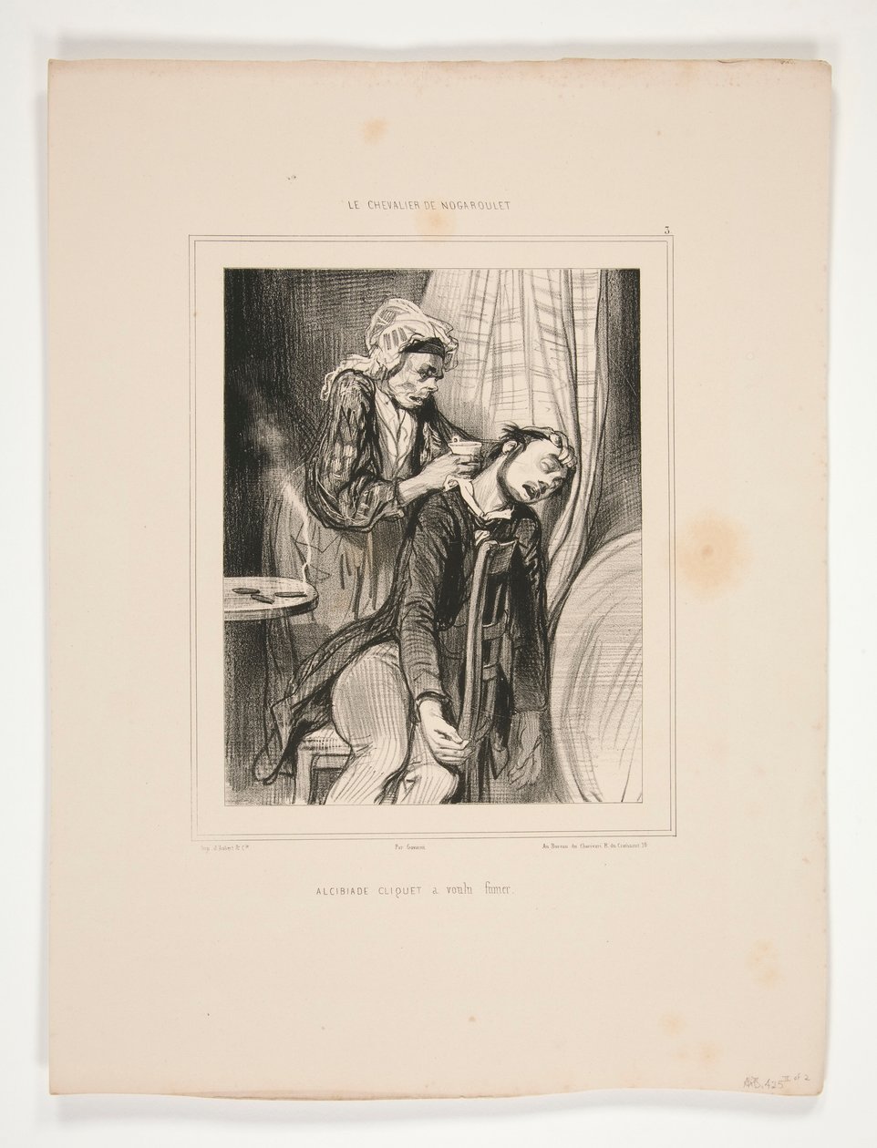 Alcibiade Cliquet ville røyke. av Paul Gavarni