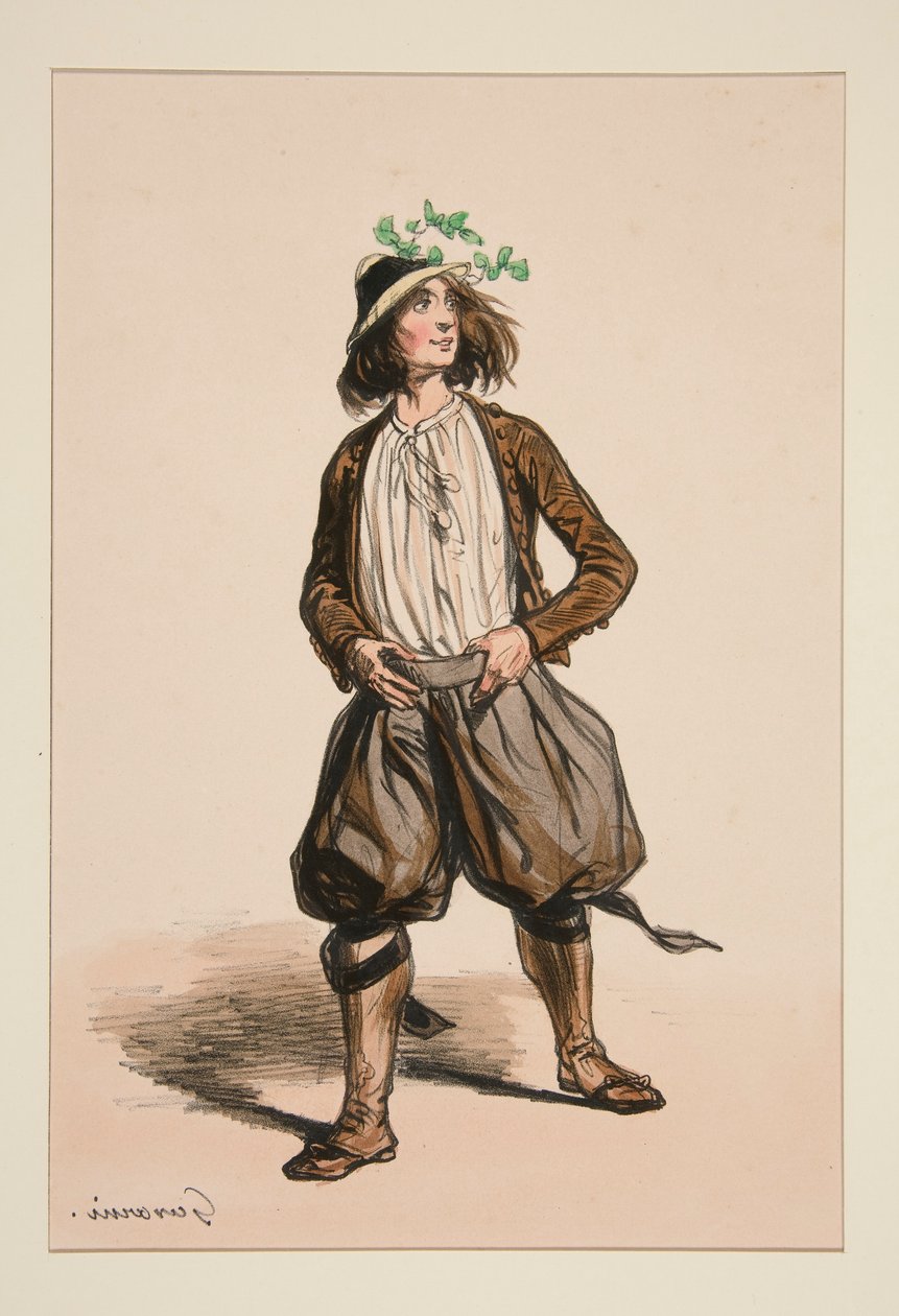 GEIBERT. Stråhatt. av Paul Gavarni