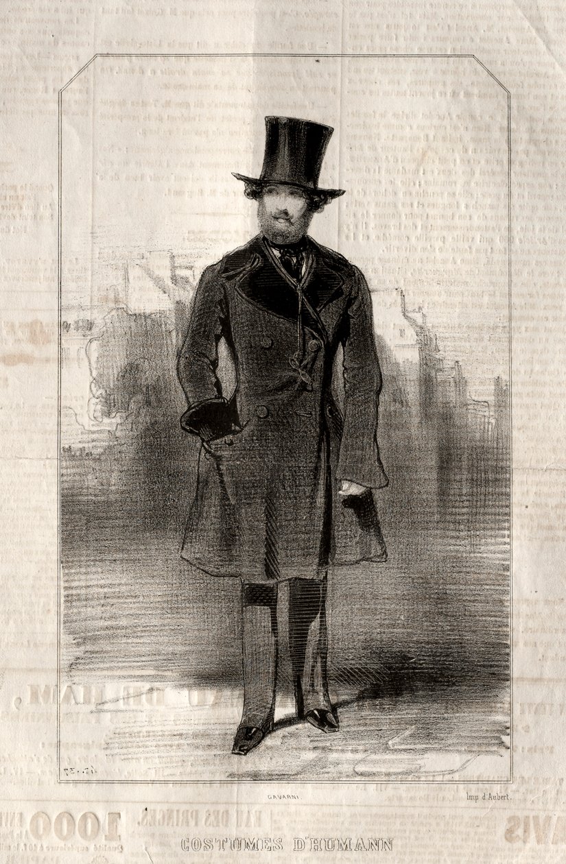 Kostymer d Humann, 1843. av Paul Gavarni