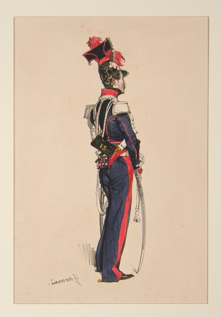 GARDE NATIONAL en cheval. av Paul Gavarni
