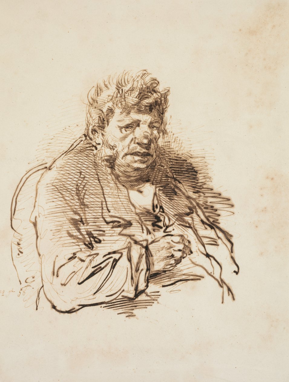 Leder for en gammel mann, 1858. av Paul Gavarni