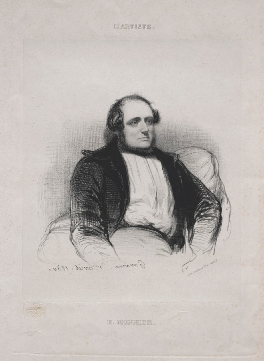 Henri Bonaventure Monnier, 1840. av Paul Gavarni