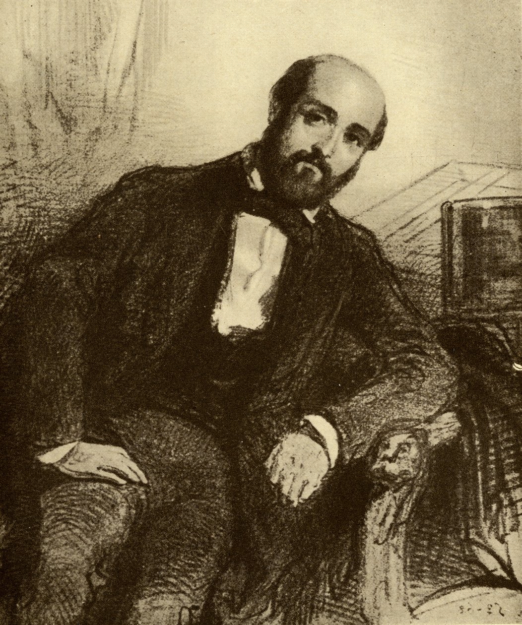 Henry Murger (1822-61) av Paul Gavarni