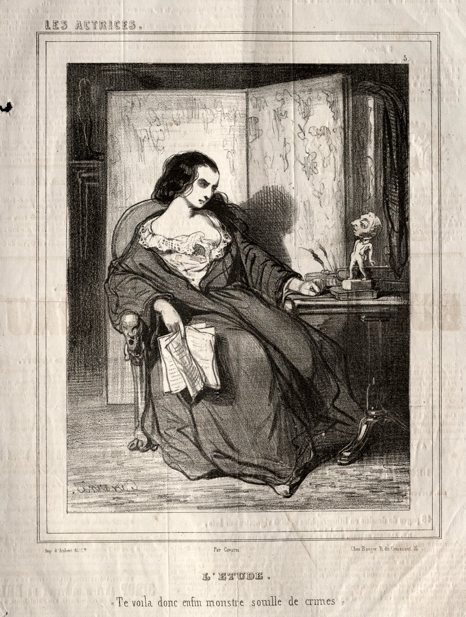 Skuespillerinnene: Studien, 1843. av Paul Gavarni