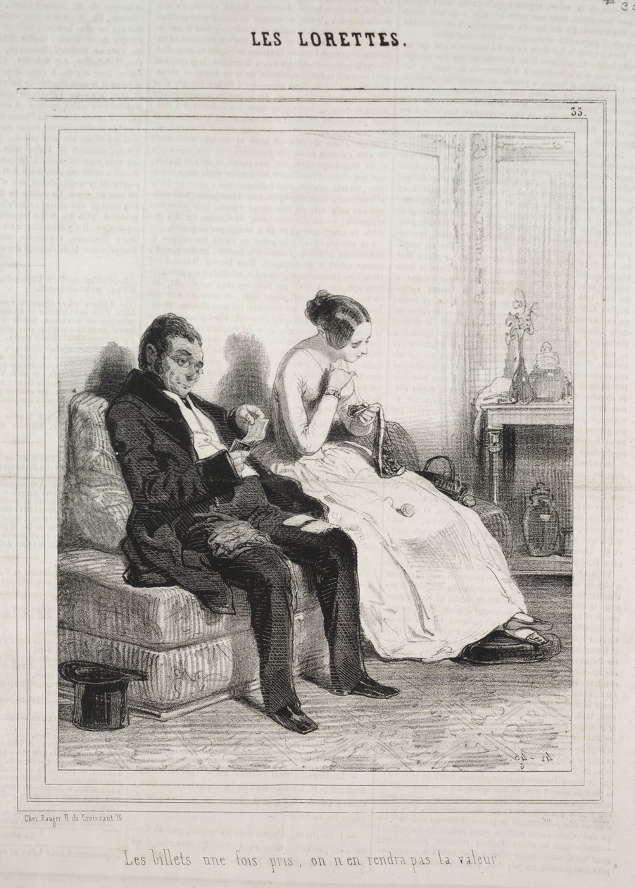 The Lorettes, 1842. av Paul Gavarni