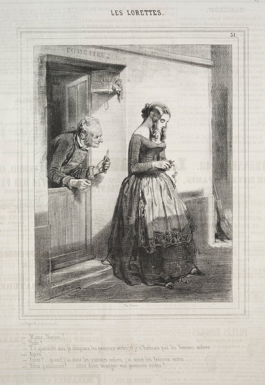 The Lorettes, 1842. av Paul Gavarni