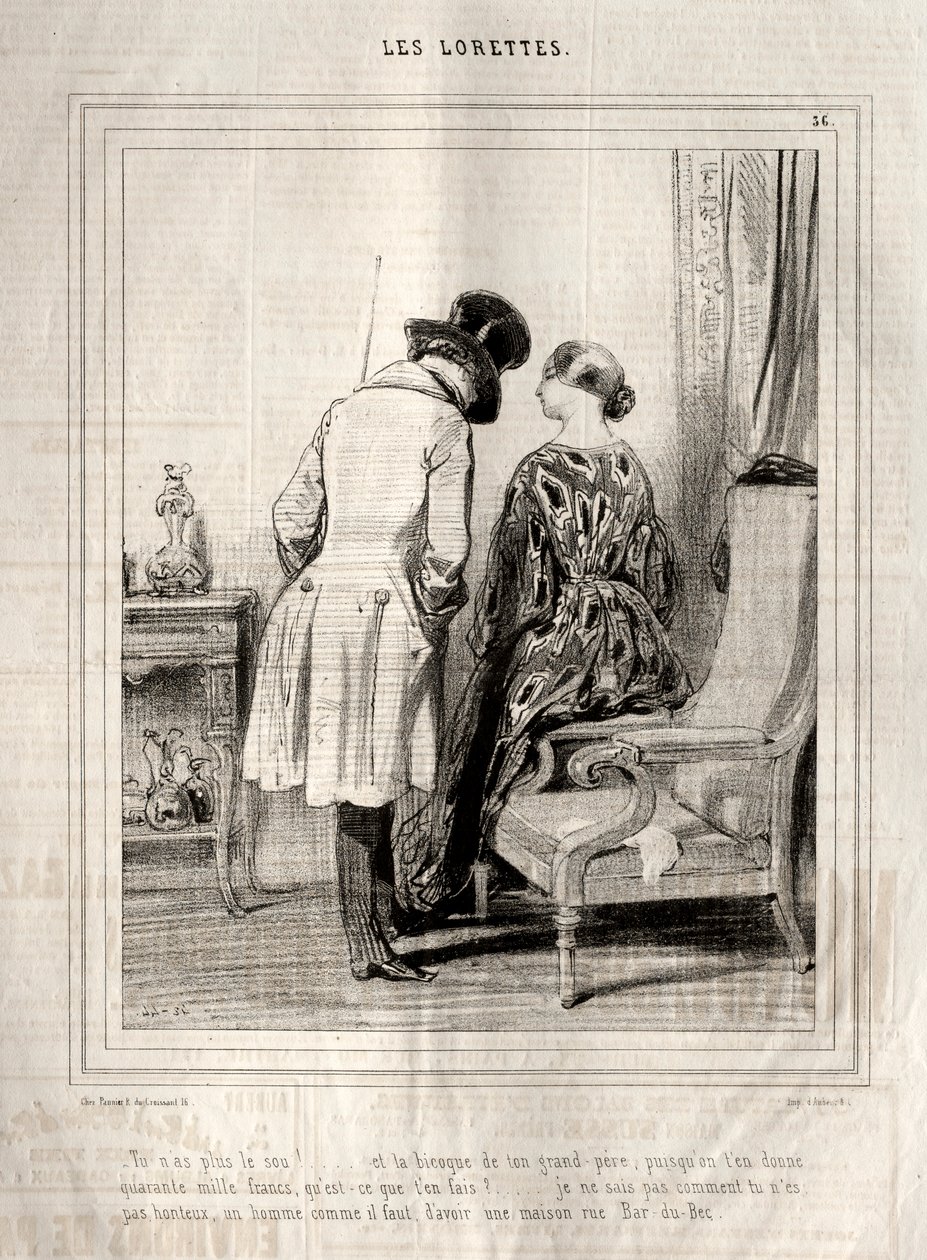 The Lorettes, 1842. av Paul Gavarni