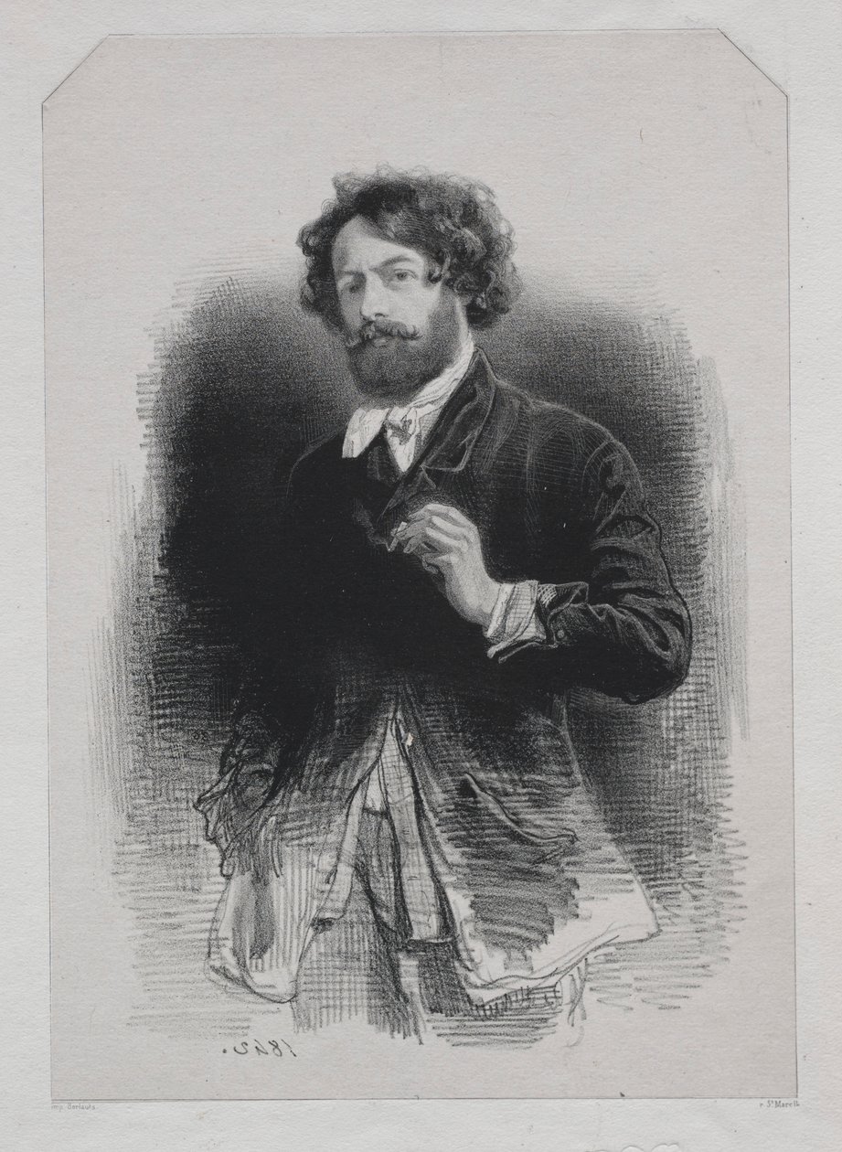 Selvportrett, 1842. av Paul Gavarni