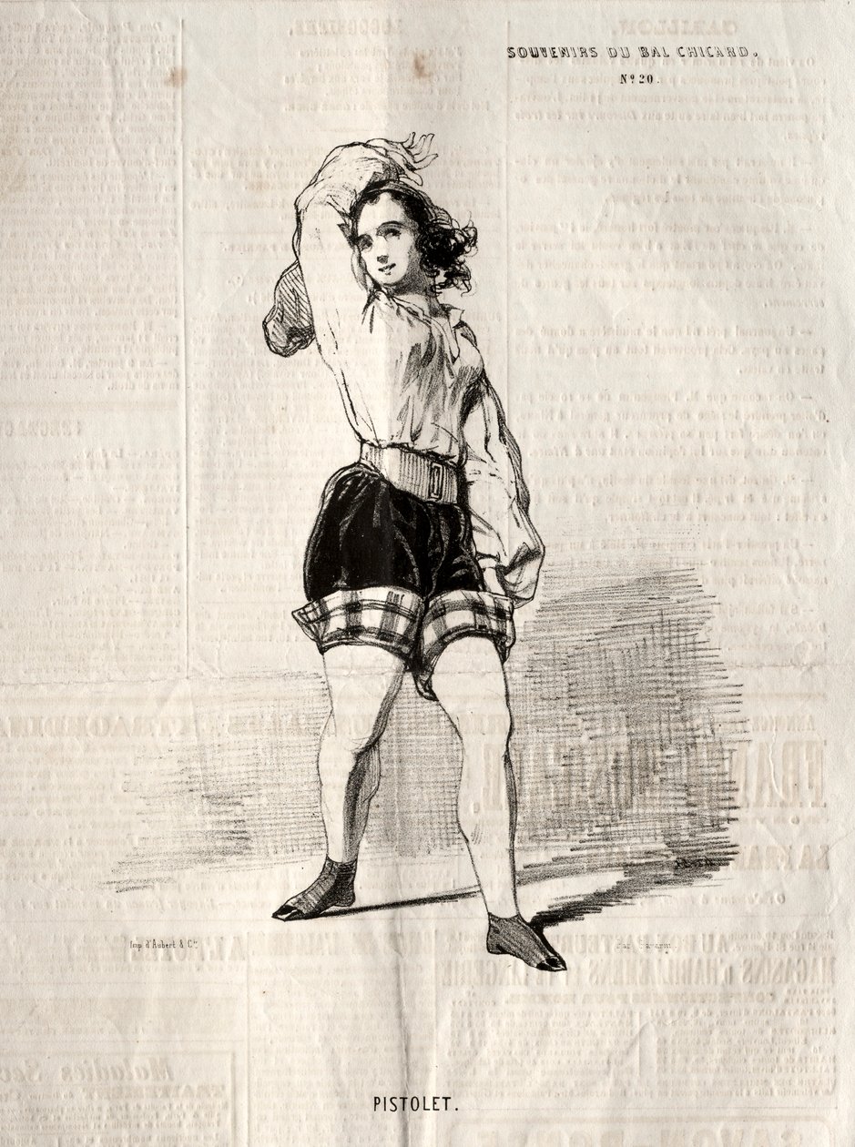 Minner om Bal Chicard: Pistol, 1843. av Paul Gavarni
