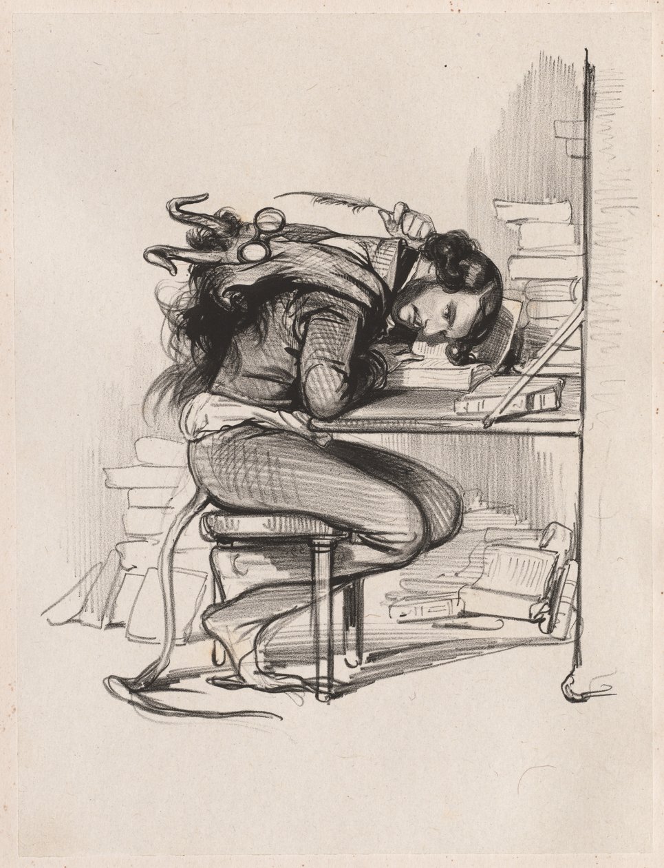 Emile Forgues Old Nick, ca. 1835-1840. av Paul Gavarni