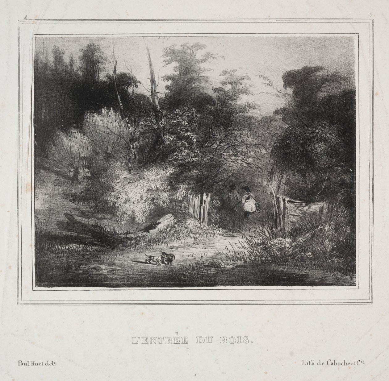 Landskap: Entrance of a Forest av Paul Huet