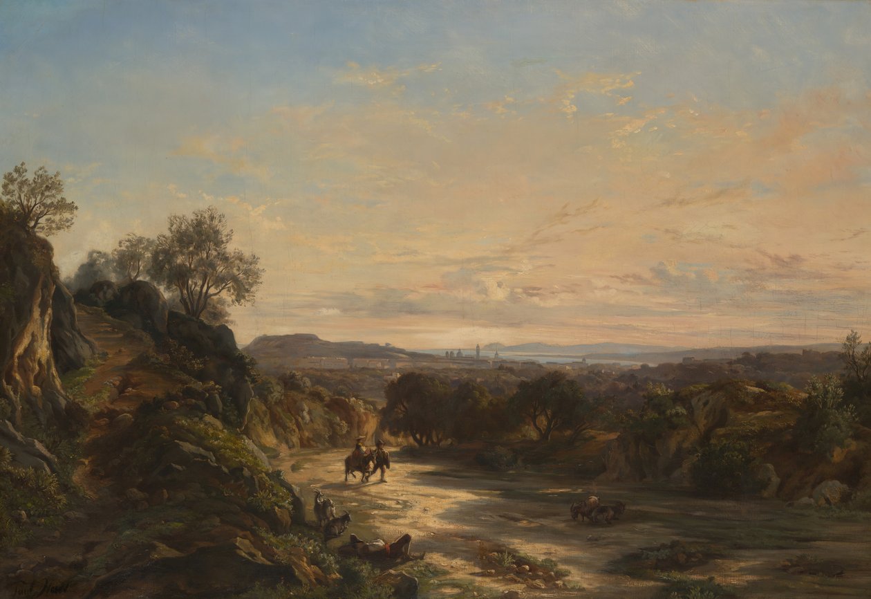 På veien til Nice, ca 1844. av Paul Huet