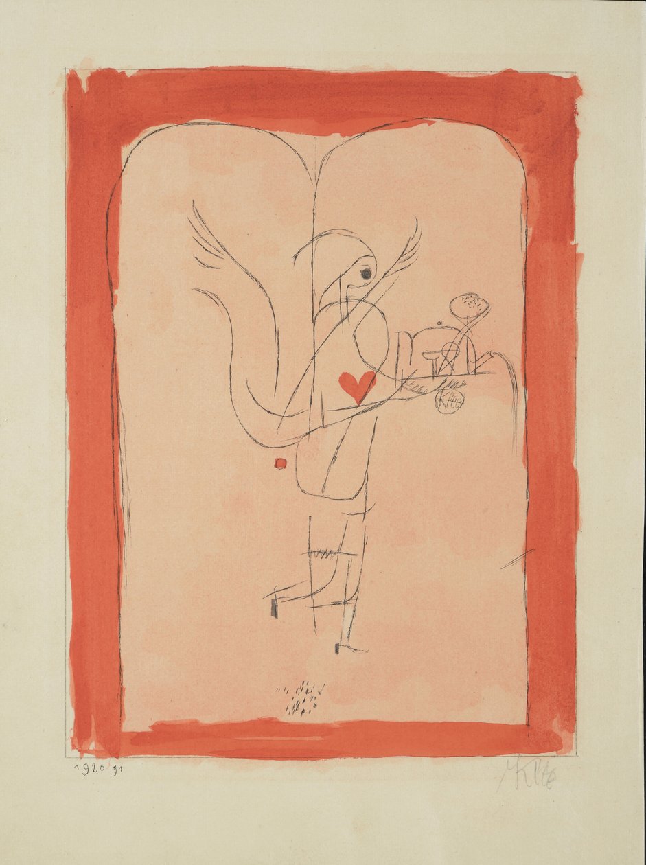 Et geni serverer en liten frokost, 1920. av Paul Klee
