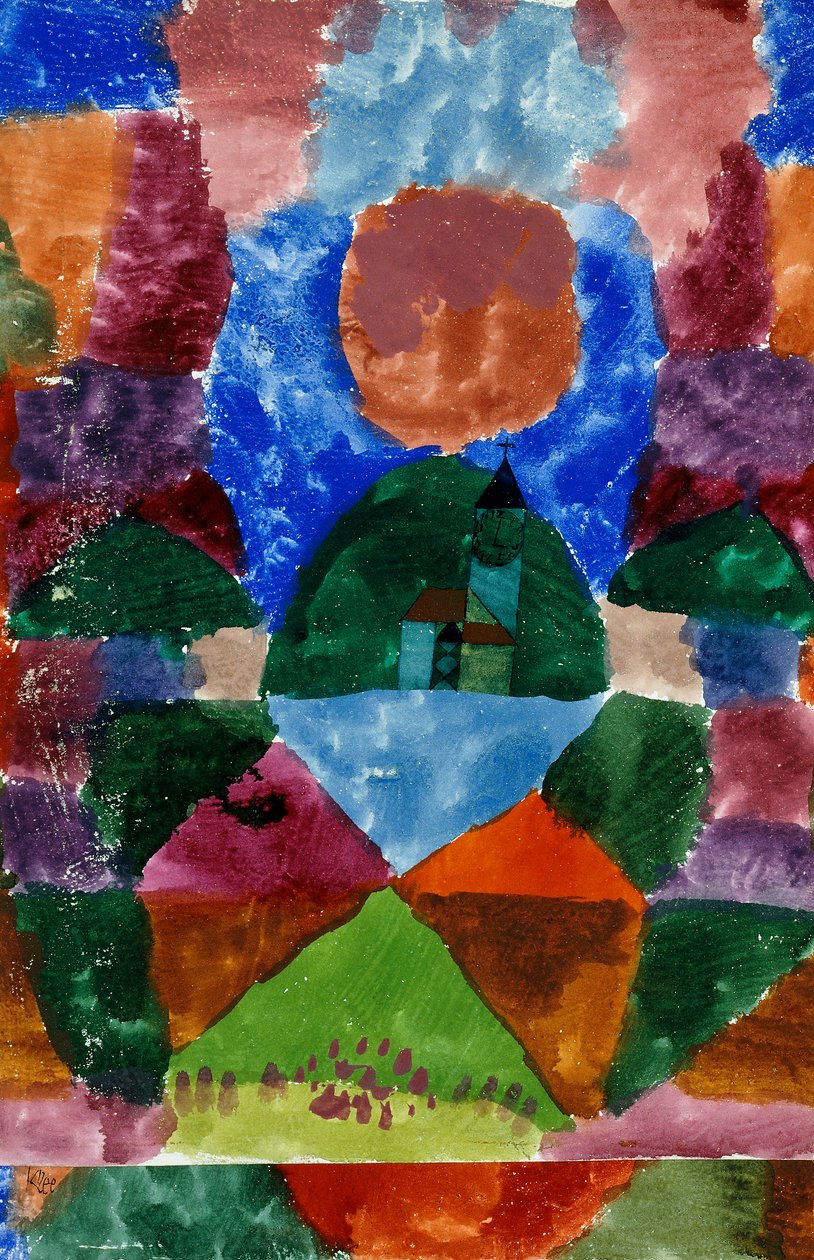 En komprimert utsikt over Tegernsee av Paul Klee