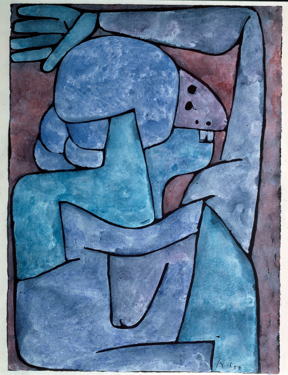 Baksnavende kvinne - Maleri av Paul Klee