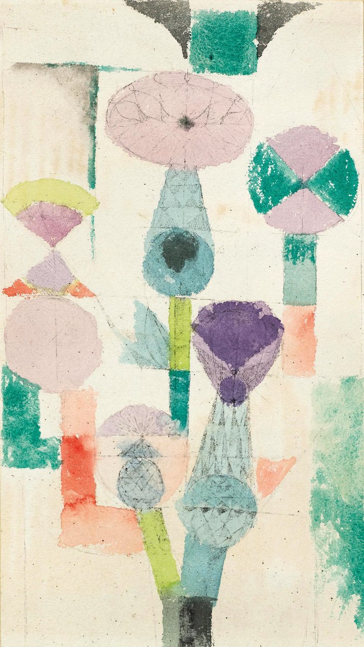 Overveier tistelblomsten, 1918. av Paul Klee