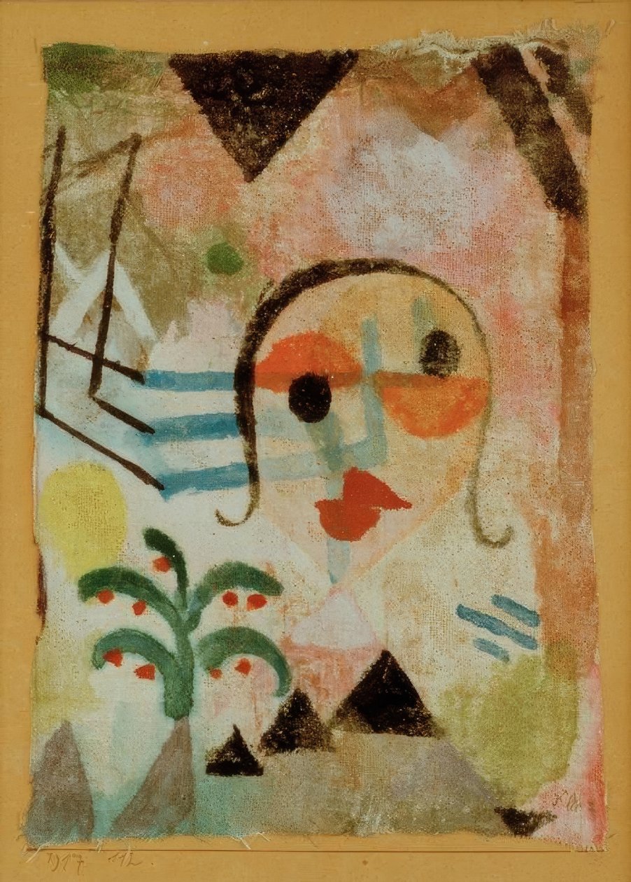 Portrett av en rødhåret av Paul Klee