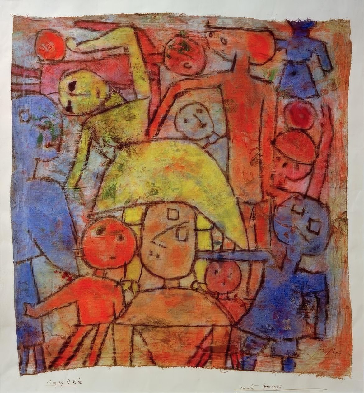 Fargerik gruppe av Paul Klee