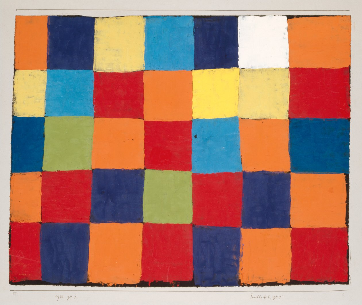 Fargetabell Qu 1, 1930. av Paul Klee