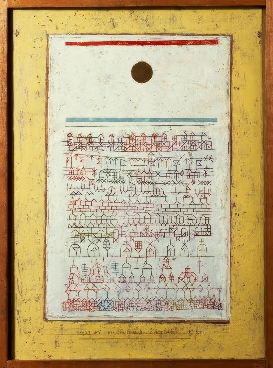 Et ark fra byboken av Paul Klee