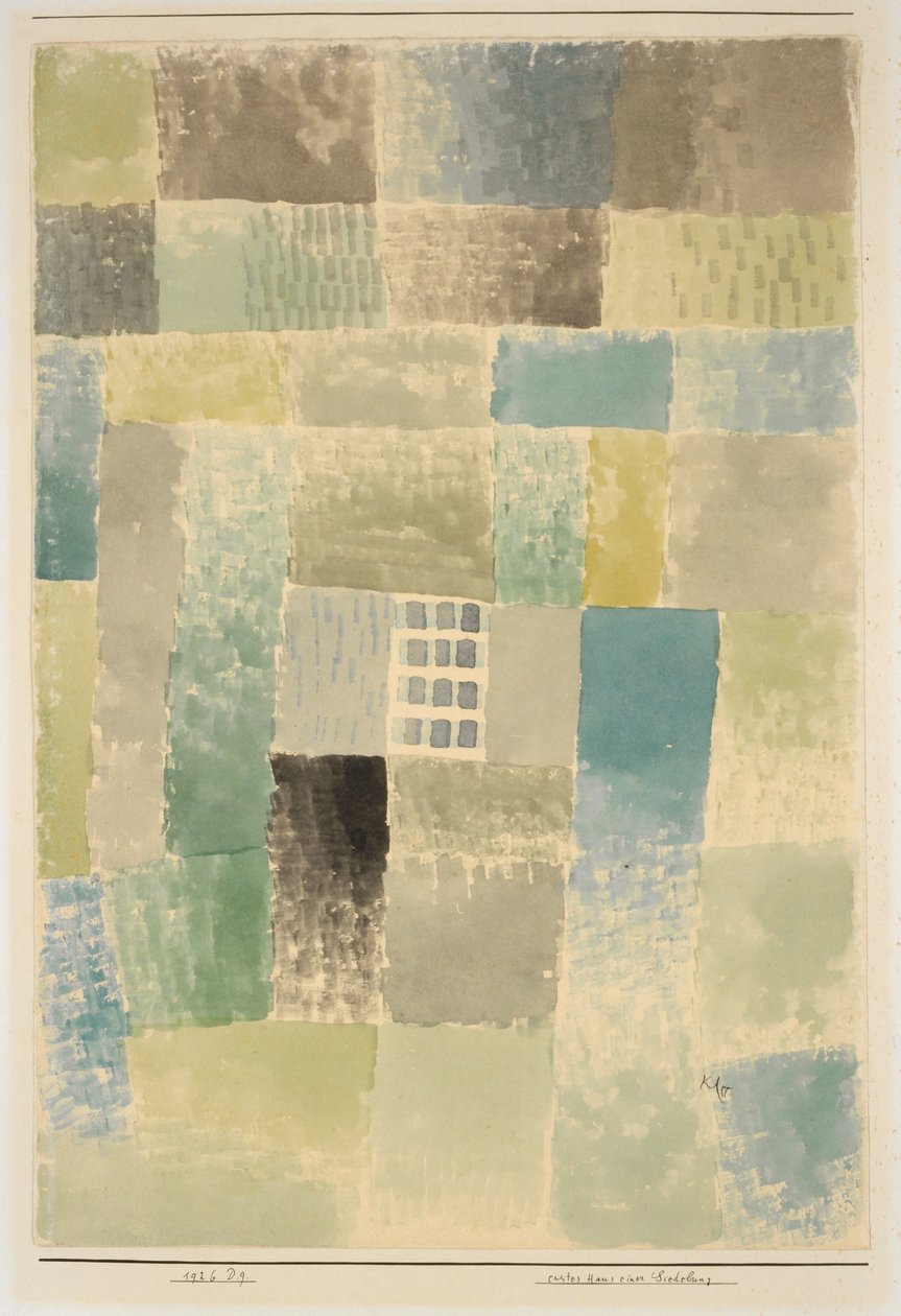 Første hus i en bygd, 1926. av Paul Klee