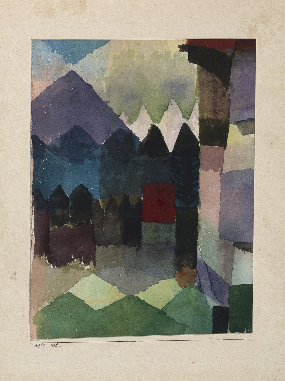 Föhn i Marcs hage, 1915. av Paul Klee
