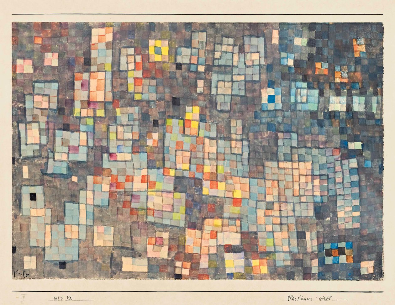 Glasshouse Quarter, 1927. av Paul Klee