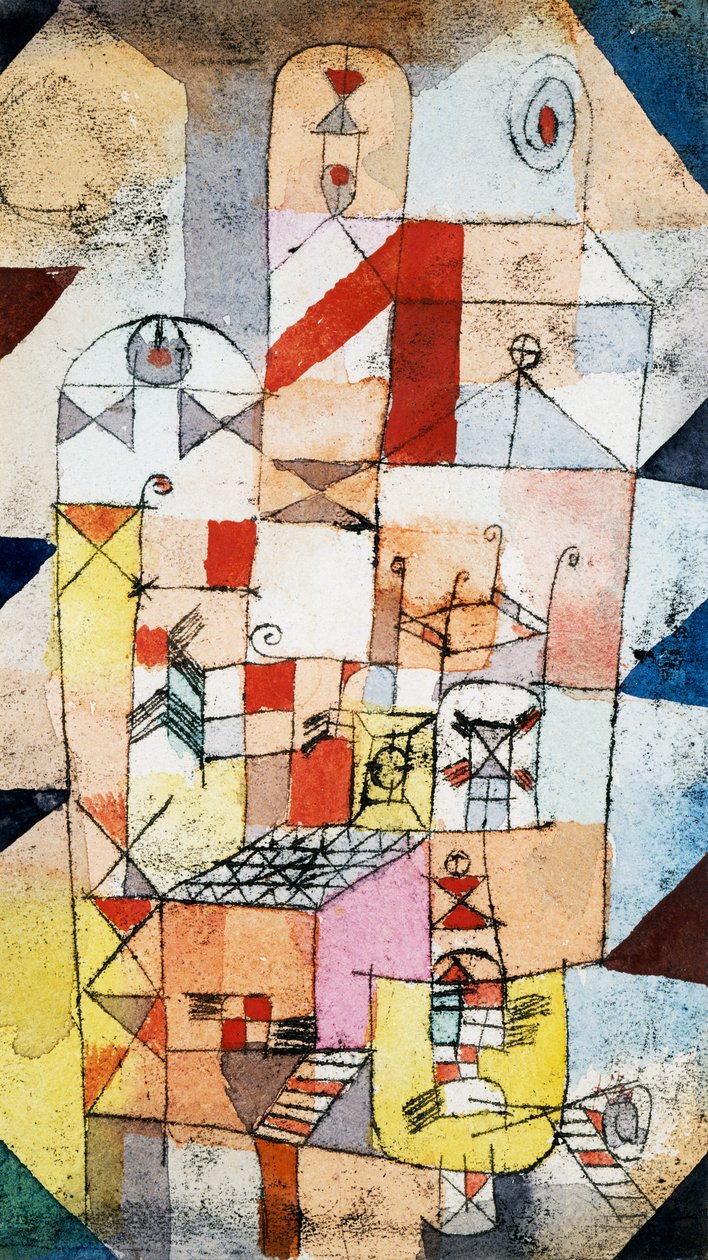 Husinteriør, ca. 1919 av Paul Klee