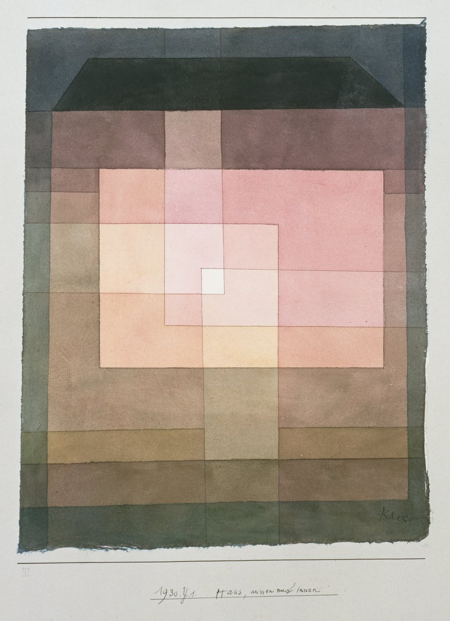 Hus, ute og inne av Paul Klee