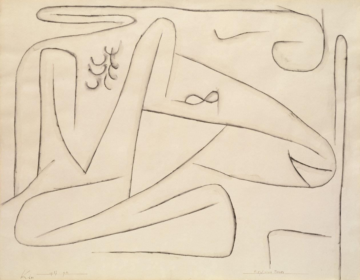 Hodet til et dyr av Paul Klee
