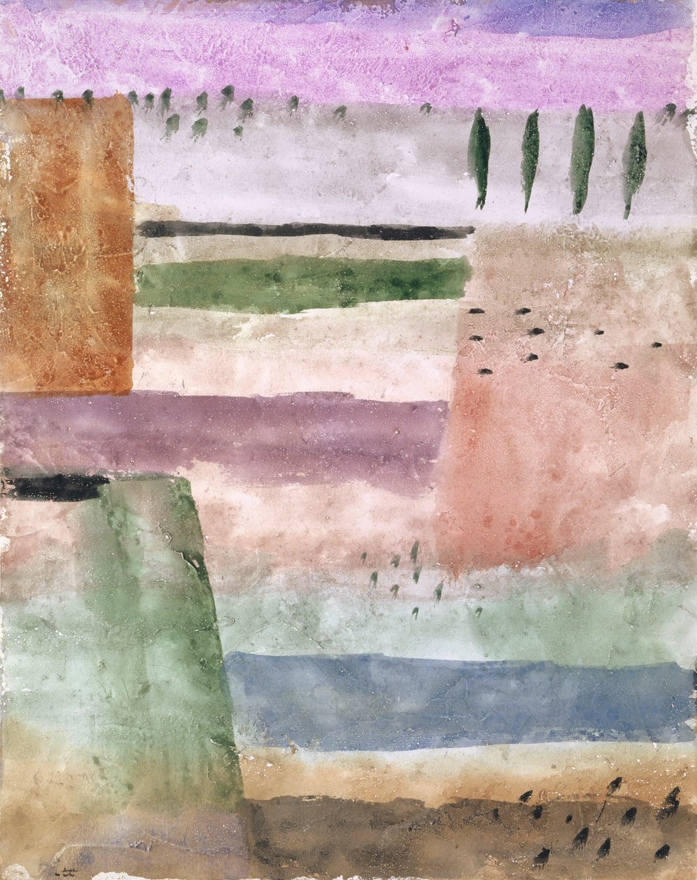 Landskap med poppel, 1929. av Paul Klee