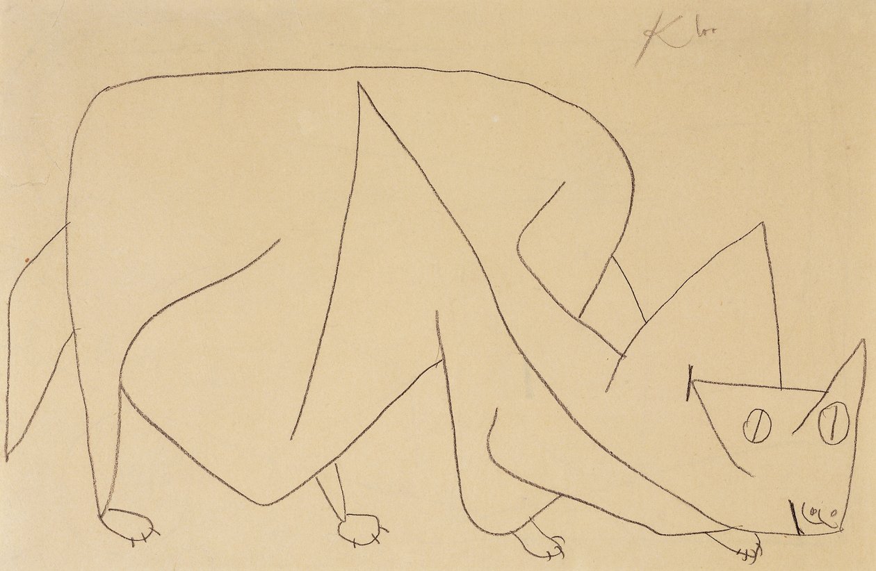 lurende katt; katten lurer av Paul Klee