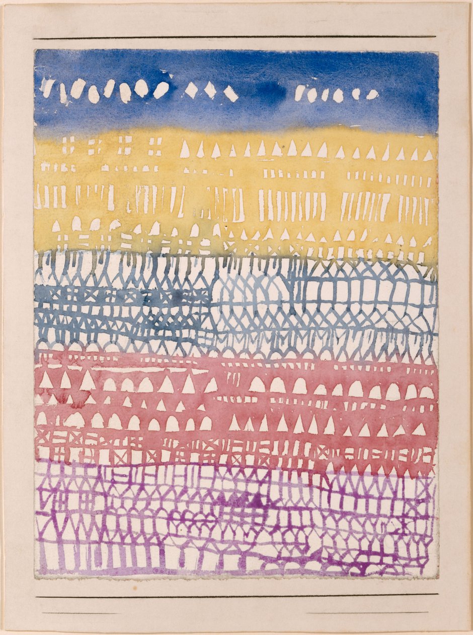 Oversikt over gamlebyen, 1928. av Paul Klee