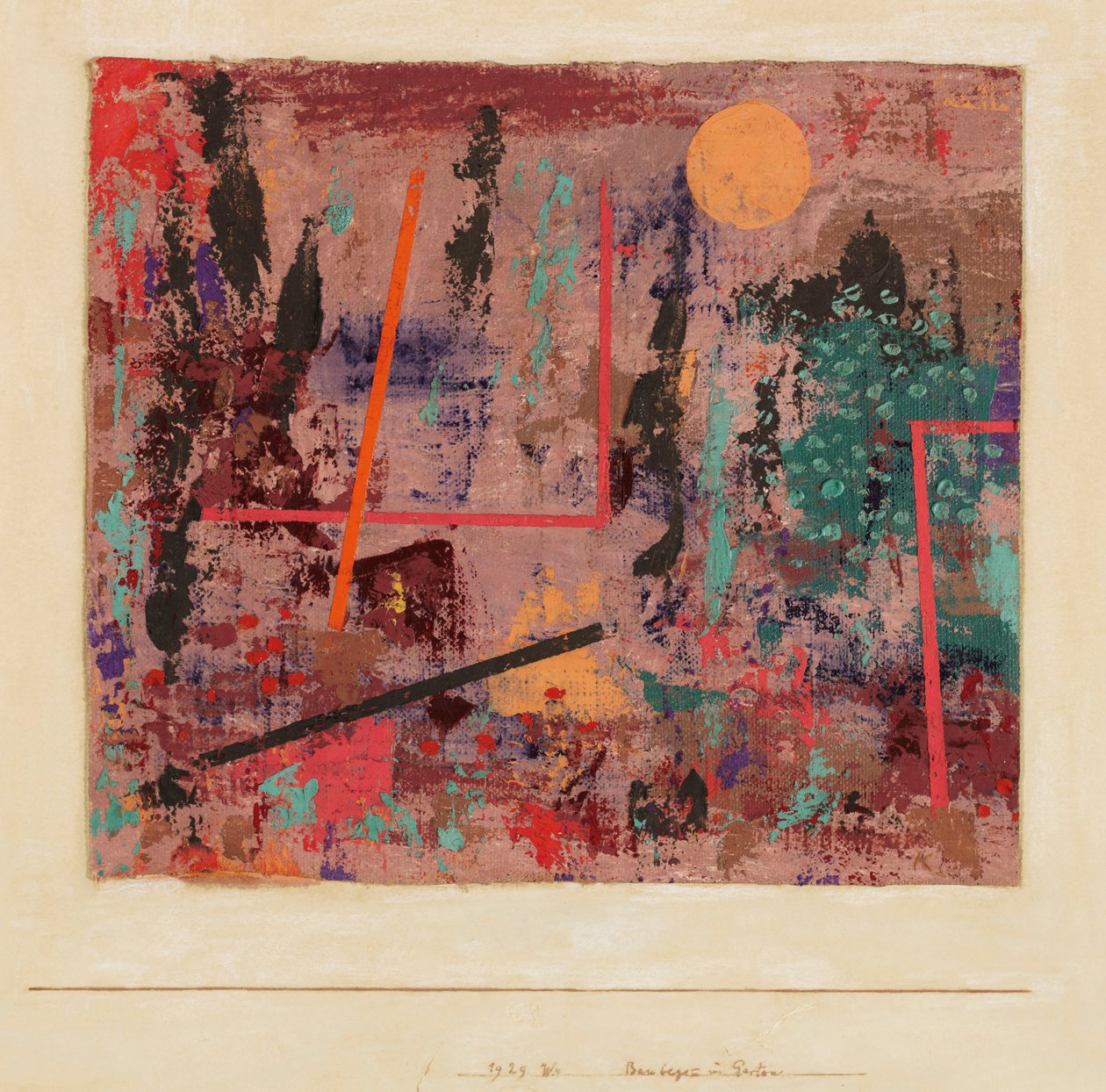 Begynnelsen av hagekonstruksjon, 1929. av Paul Klee