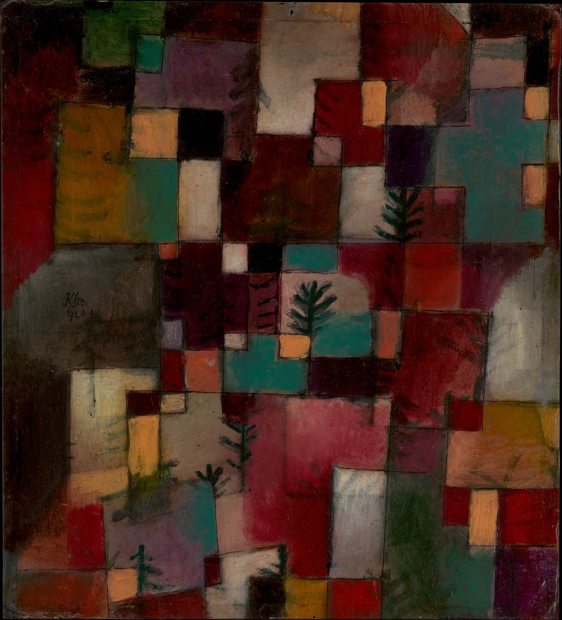 Rødgrønne og fiolett-gule rytmer av Paul Klee