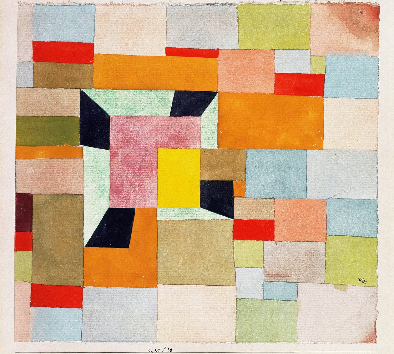 delt fargede rektangler; Del farge firkanter av Paul Klee