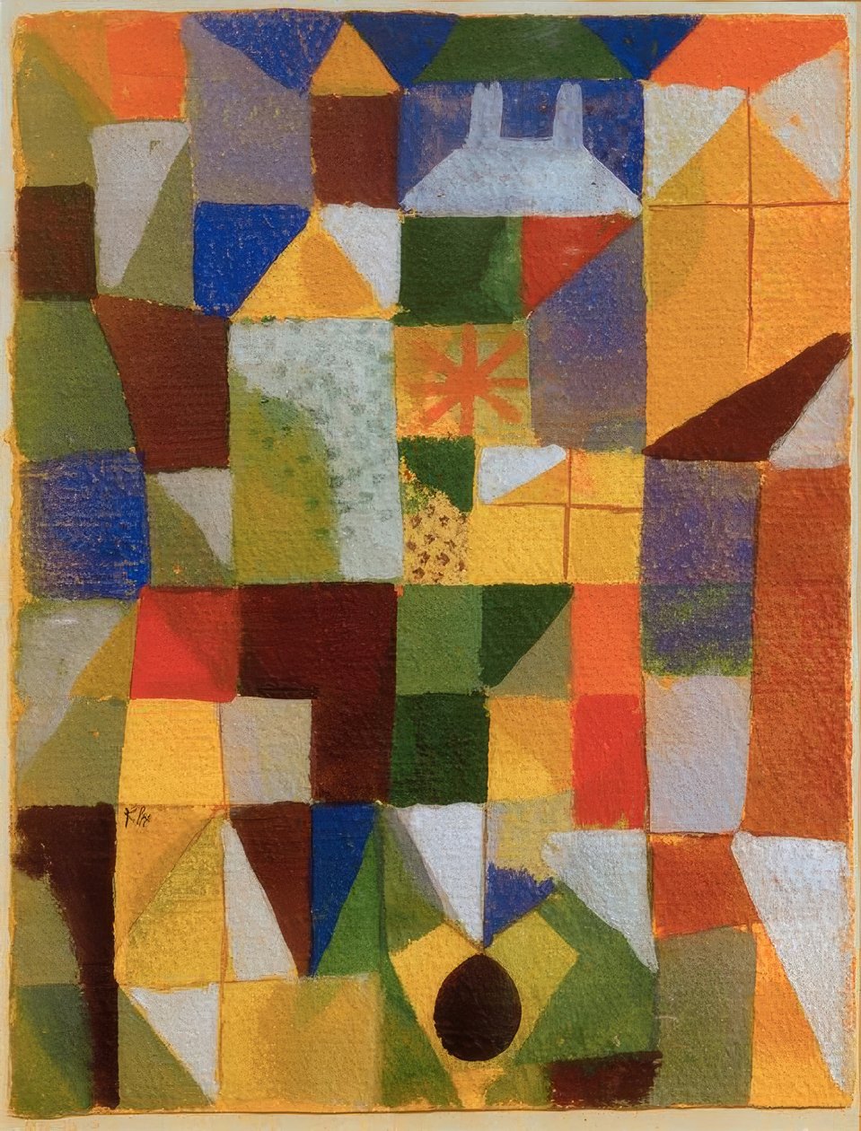 Bysammensetning med d. gule vinduer av Paul Klee