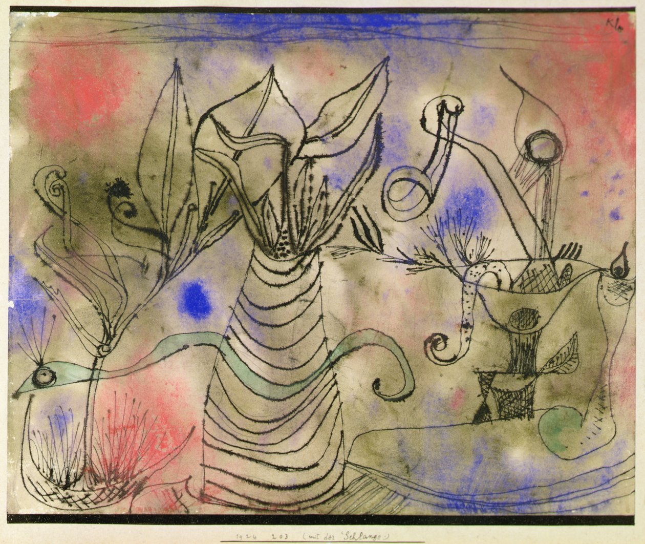 Stilleben med slange av Paul Klee