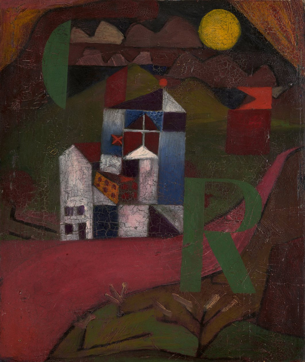 Villa R. Hus ved veikanten, 1919. av Paul Klee
