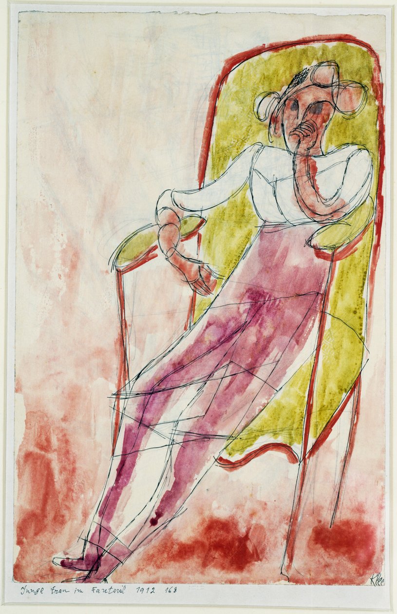 Ung kvinne i en lenestol av Paul Klee