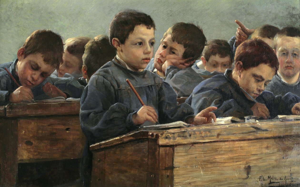 I klasserommet, 1886. av Paul Louis Martin des Amoignes