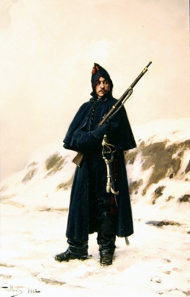 Soldat i snøen av Paul Louis Narcisse Grolleron