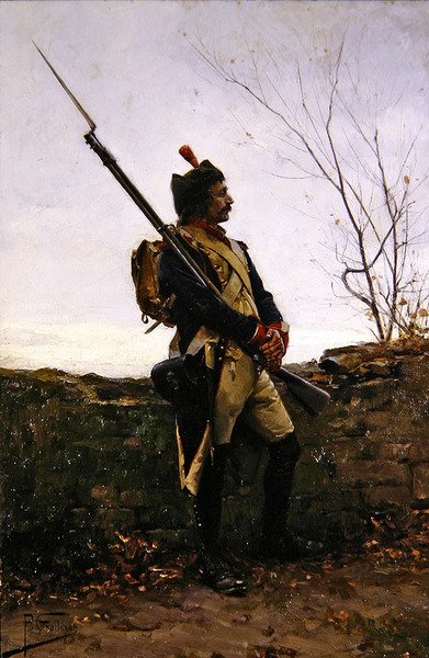 The Sentinel (olje på lerret) av Paul Louis Narcisse Grolleron