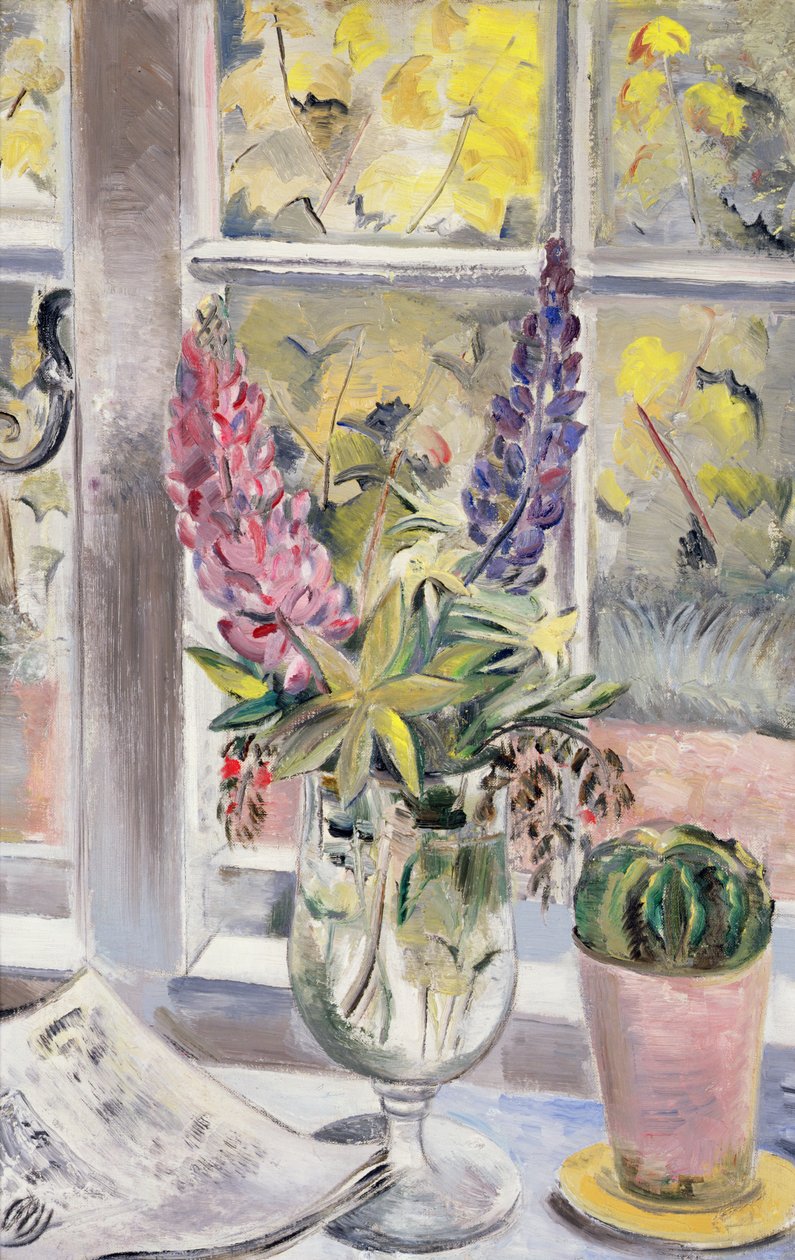 Lupiner og kaktus av Paul Nash